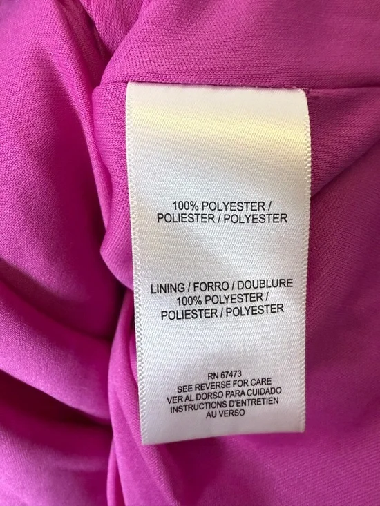 TAYLOR Magenta Pleated V-Neck Maxi Dress Flowy Silky Women’s Size Small - Picture 10 of 11